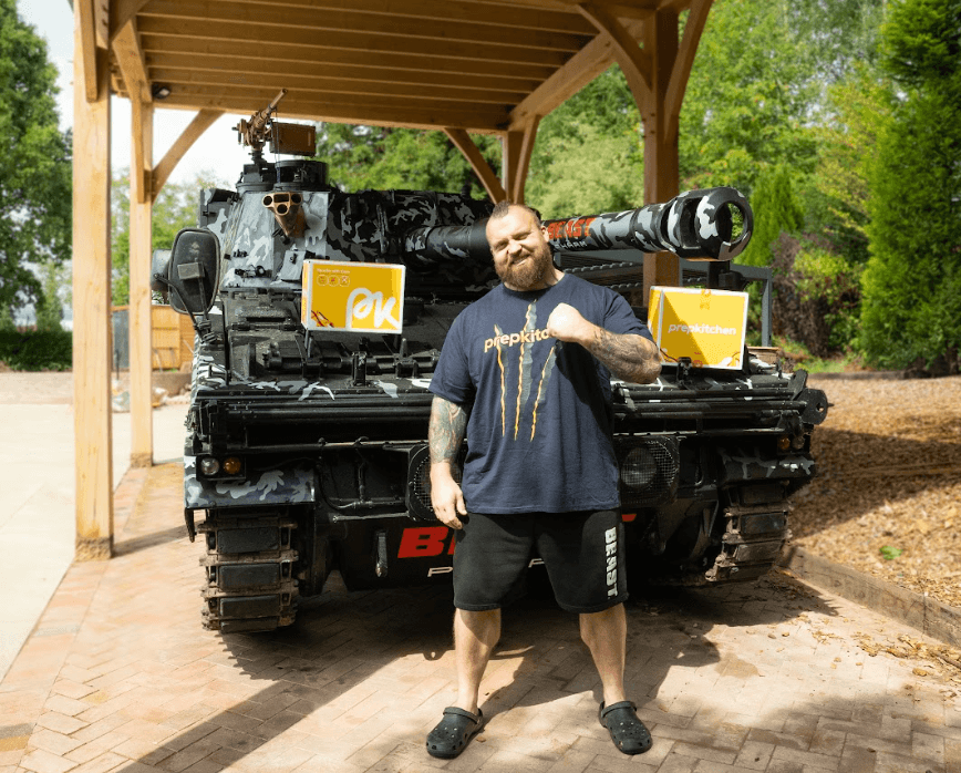 Eddie Hall tank and Prep Kitchen boxes